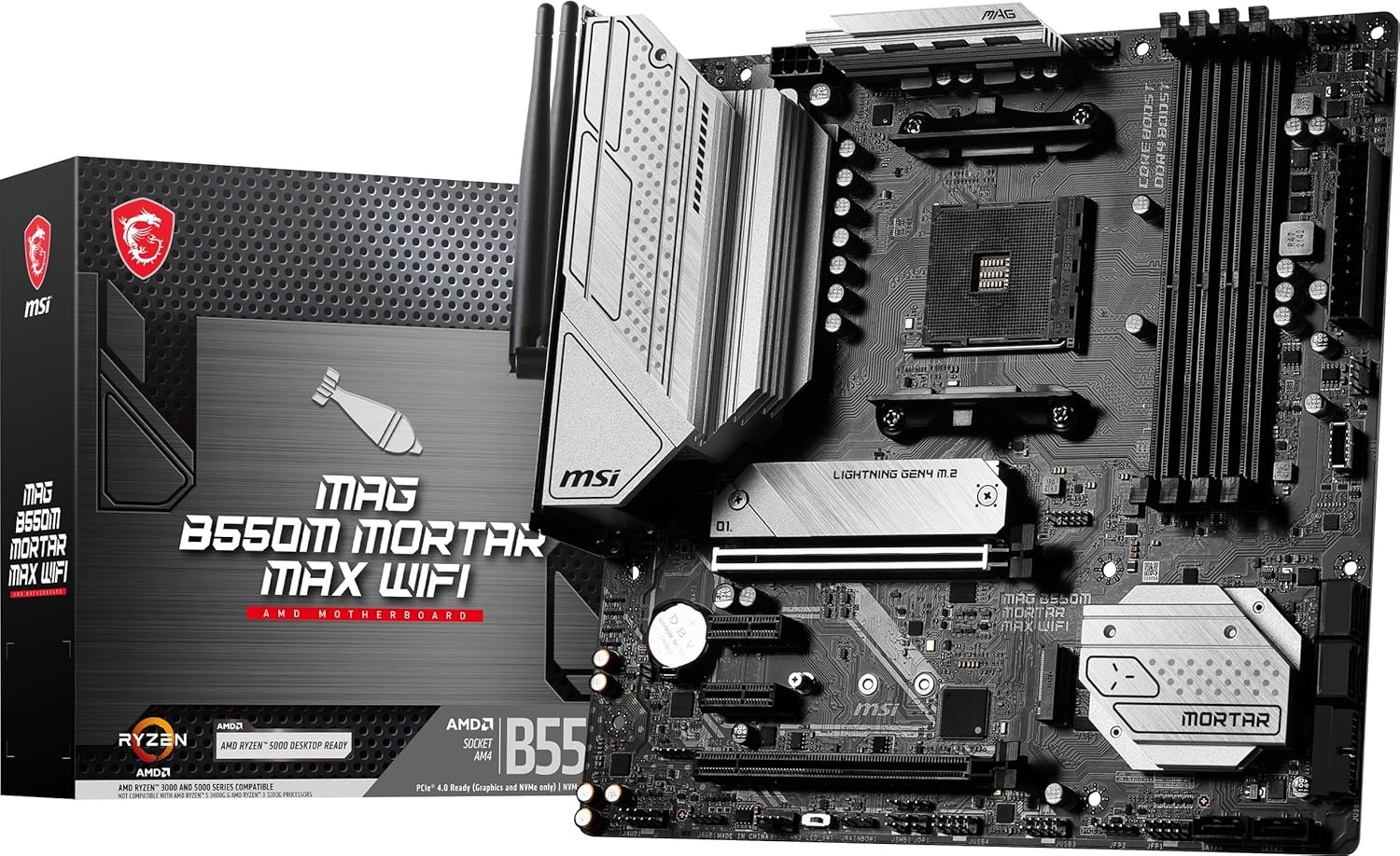 MOTHERBOARD MAG B550M Mortar MAX WIFI MSI DDR4